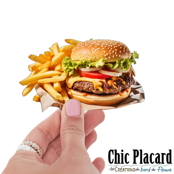 Hamburger & frites- autocollant en vinyl
