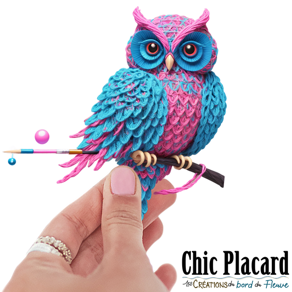 Hibou en tricot- autocollant en vinyl