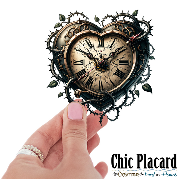 Horloge gothique- autocollant en vinyl