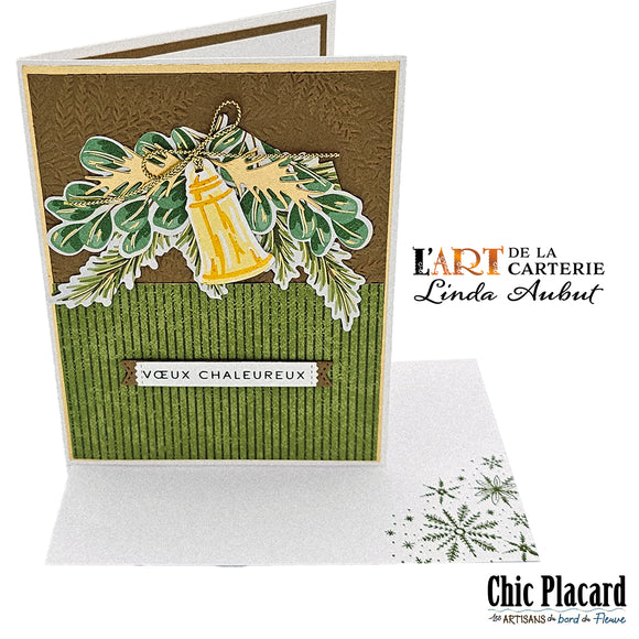 Collection de Noël: voeux chaleureux cloche jaune - Carte de voeux par Linda