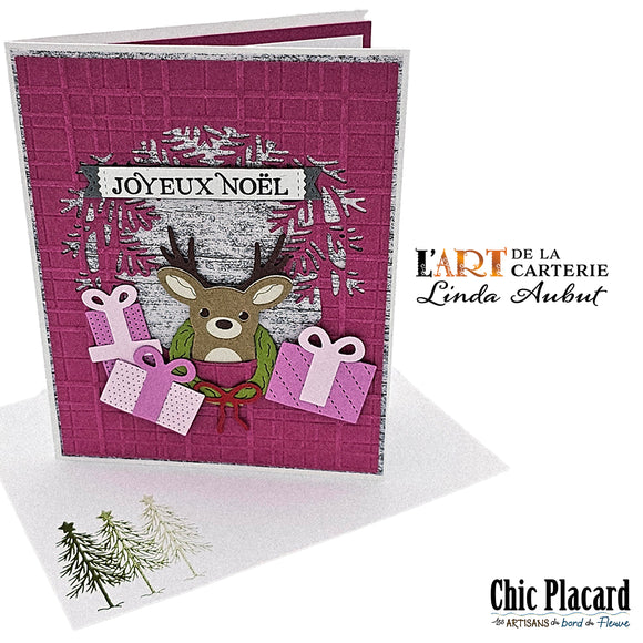 Collection de Noël: Joyeux Noël en couleur petunia - Carte de voeux par Linda