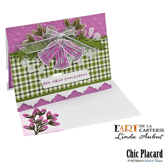 Collection de Noël: voeux chaleureux couleur pétunia - Carte de voeux par Linda