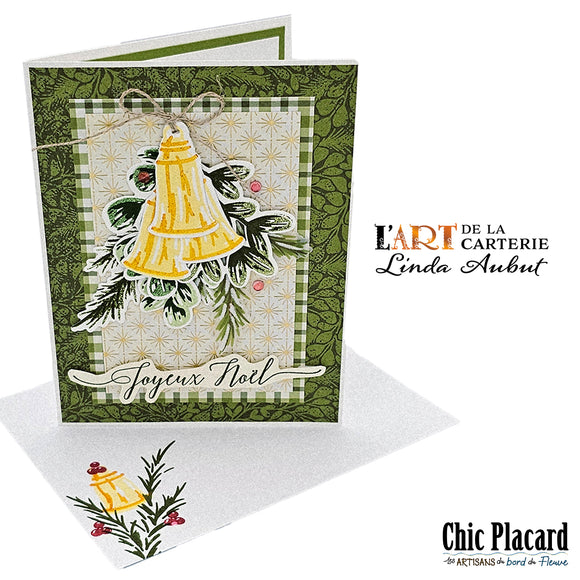 Collection de Noël: 3 cloches jaunes - Carte de voeux par Linda