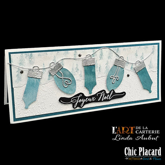 Collection de Noël: Joyeux Noël guirlande de lumières - Carte de voeux par Linda