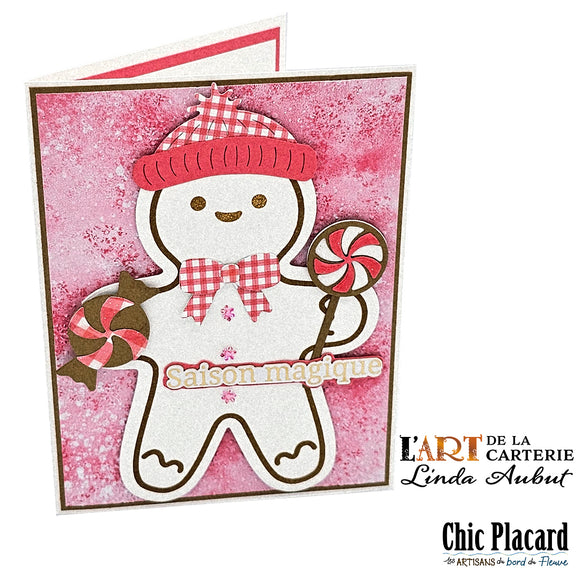 Collection de Noël: saison magique pain d'épices- Carte de voeux par Linda