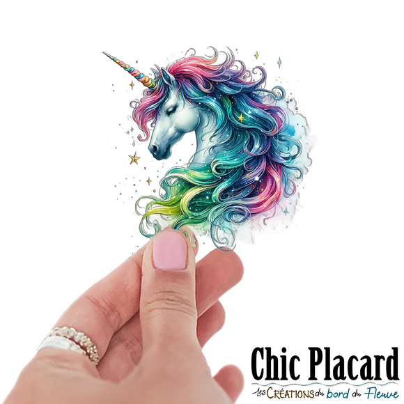 Licorne élégante- autocollant en vinyl
