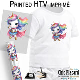 Licorne superhero - HTV imprimé