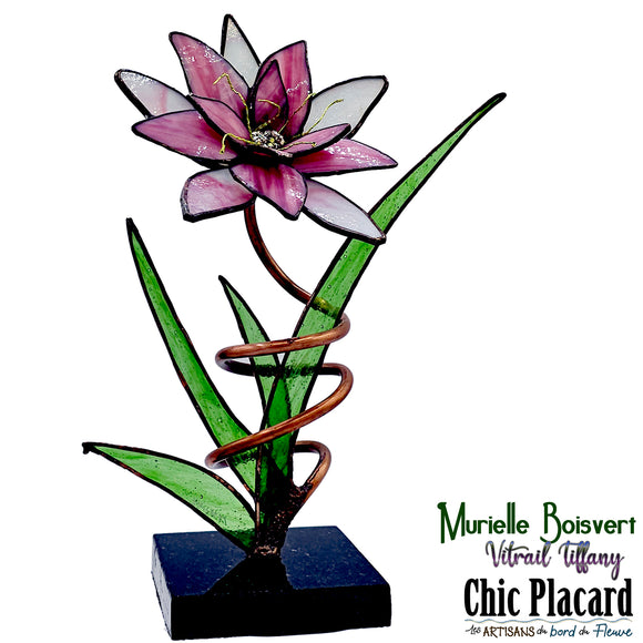 Fleur magnifique - Vitrail par Murielle Boisvert