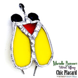 Bibitte jaune à accrocher - Vitrail par Murielle Boisvert