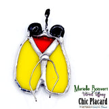 Bibitte jaune à accrocher - Vitrail par Murielle Boisvert