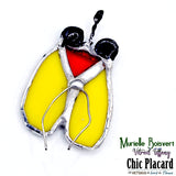 Bibitte jaune à accrocher - Vitrail par Murielle Boisvert