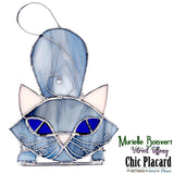 Chat vide-poche - Vitrail par Murielle Boisvert