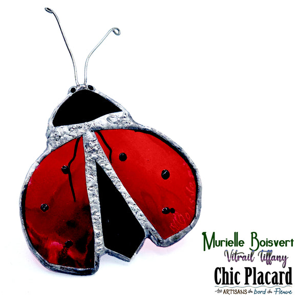 Coccinelle à accrocher - Vitrail par Murielle Boisvert