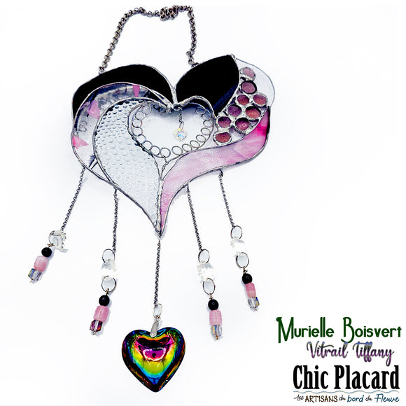 Cœur de crystal - Vitrail par Murielle Boisvert