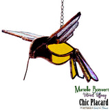 Colibri coloré en 3D - Vitrail par Murielle Boisvert