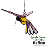 Colibri coloré en 3D - Vitrail par Murielle Boisvert