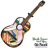 Guitare illuminée - Vitrail par Murielle Boisvert