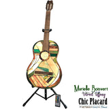 Guitare illuminée - Vitrail par Murielle Boisvert