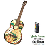 Guitare illuminée - Vitrail par Murielle Boisvert