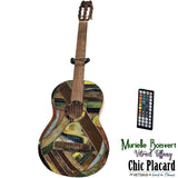 Guitare illuminée - Vitrail par Murielle Boisvert