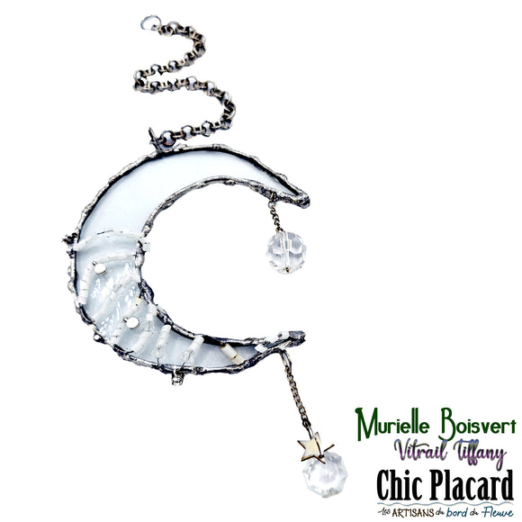 Croissant de lune - Vitrail par Murielle Boisvert