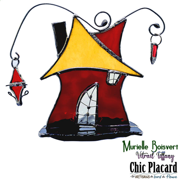 Maison croche - Vitrail par Murielle Boisvert