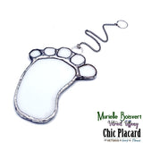 Petit pied blanc - Vitrail par Murielle Boisvert