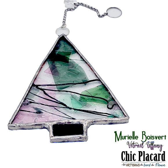 Petit sapin coloré - Vitrail par Murielle Boisvert