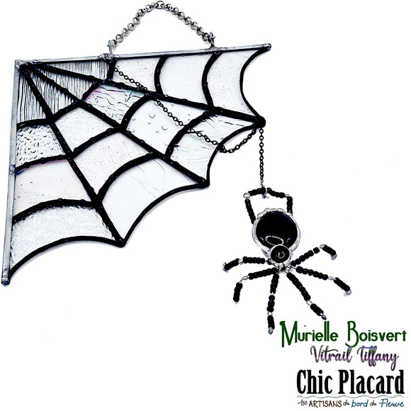 Araignée sur toile - Vitrail par Murielle Boisvert