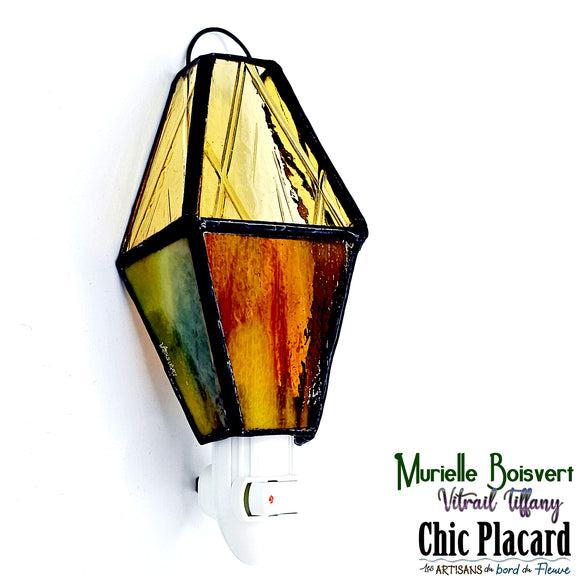 Lanterne en veilleuse - Vitrail par Murielle Boisvert