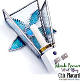 Fleur bleue en veilleuse - Vitrail par Murielle Boisvert