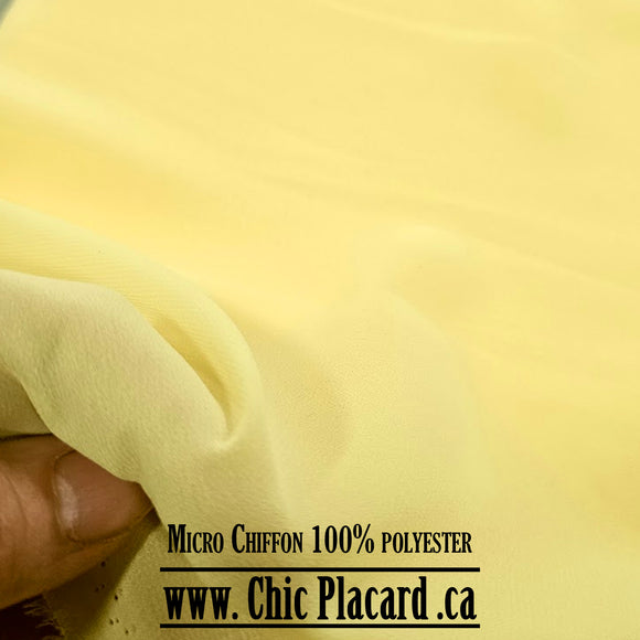Jaune - Micro-chiffon (au 1/2m)