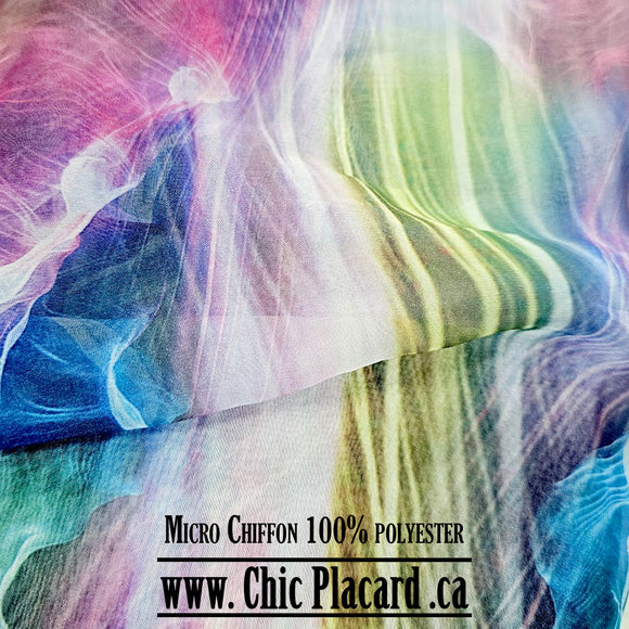Multicolore - Micro-chiffon (au 1/2m)