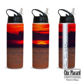 Coucher du soleil - Drone Terra #109 - Gobelet en aluminium avec paille