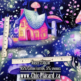 Village féérique - Tricot de coton 230 gsm (au 1/2m)