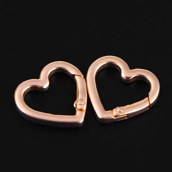 Coeur - Mousqueton rose doré (à l'unité)