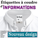 100x Étiquettes d'INFORMATIONS : nouveau design