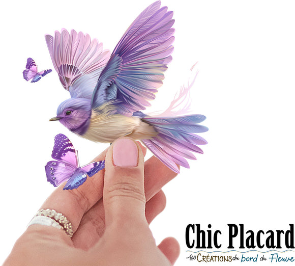 Oiseau & papillon- autocollant en vinyl