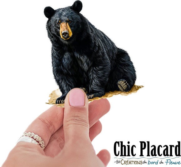 Ours noir- autocollant en vinyl