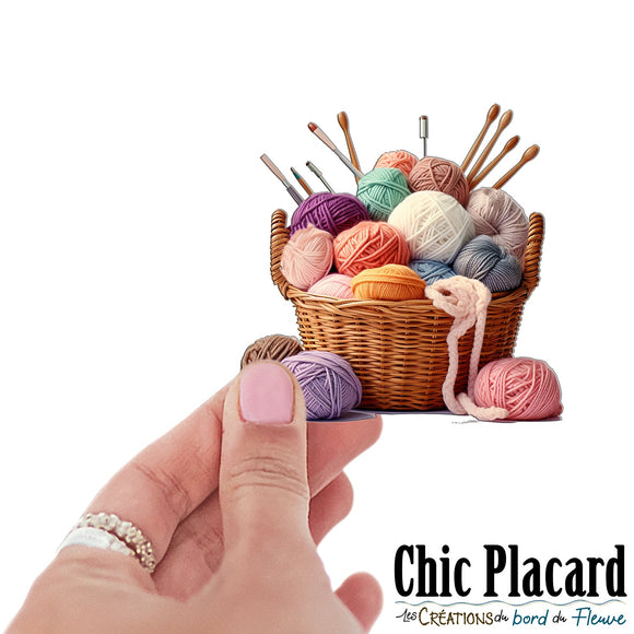 Panier de laine- autocollant en vinyl