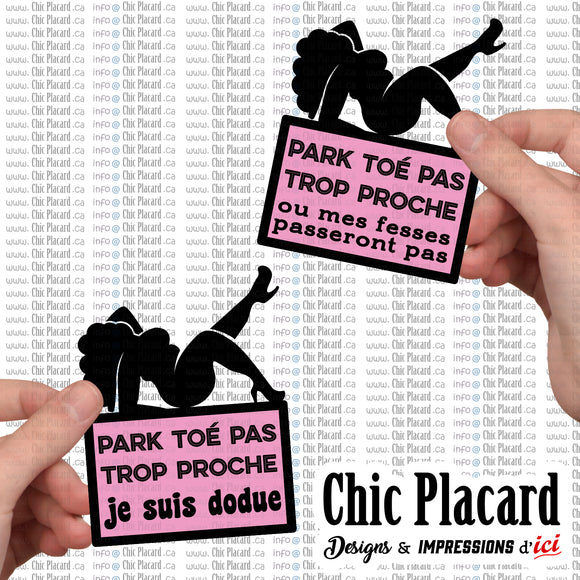 Park toé pas trop proche ! - autocollant en vinyl permanent