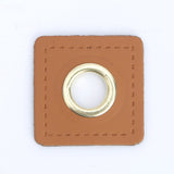Eyelets ready to sew (Pack of 2) - Brown squares & antique gold eyelets