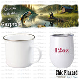 La pêche est bonne en Gaspésie - Tasse en enamel 17oz