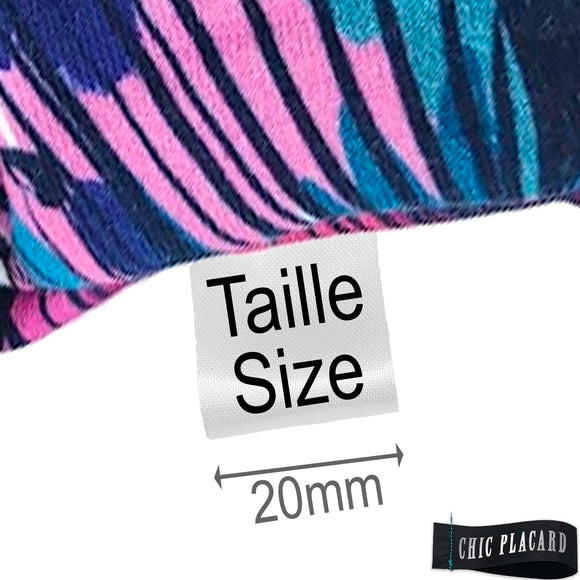 100x petites étiquettes de taille (au choix)