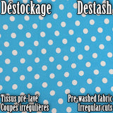 Retro bleu à pois - Jersey CL PRÉ-LAVÉ (au 1/2m)