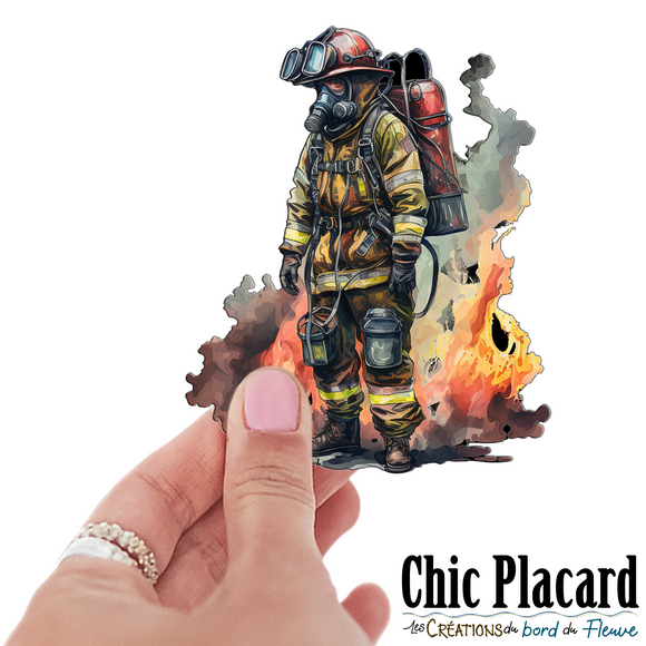 Pompier- autocollant en vinyl
