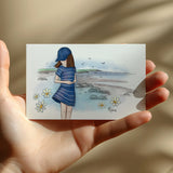 Promenade sur la plage- Carte postale 4x6''