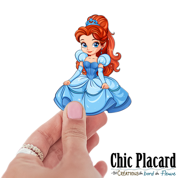 Princesse en bleu- autocollant en vinyl
