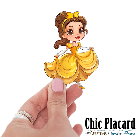Princesse jaune- autocollant en vinyl
