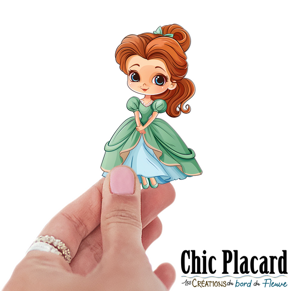 Princesse en vert- autocollant en vinyl